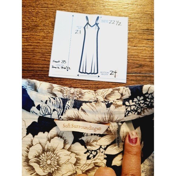 Soft Surroundings L Large Floral Button Shirt Jacket Cotton Blend Shacket Pocket - Picture 3 of 7